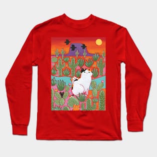 Desert Mom and Kittens Long Sleeve T-Shirt